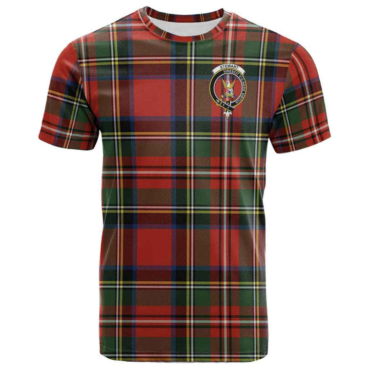 Scottish Stewart (High Stewards) Clan Crest Tartan T-Shirt Front Side Tartan Plaid