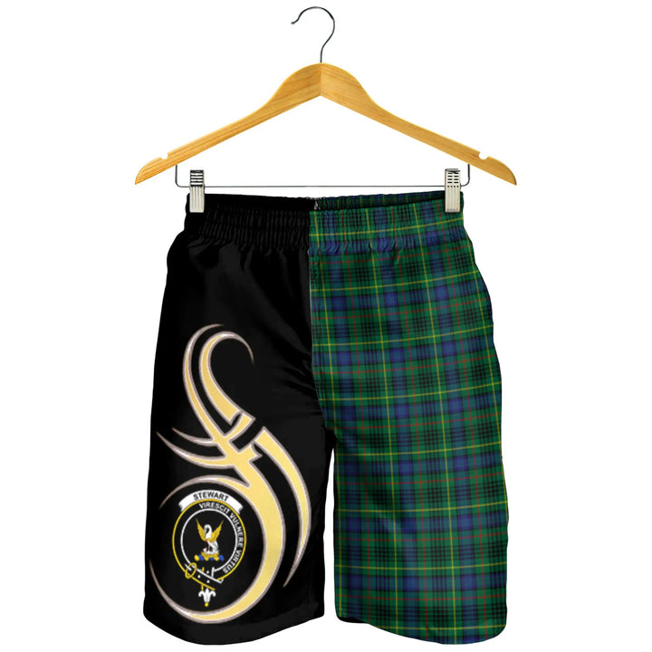 Scottish Stewart Hunting Modern Clan Crest Tartan Believe in Me Men's Shorts