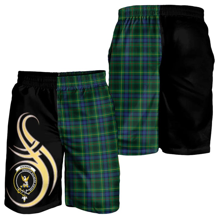 Scottish Stewart Hunting Modern Clan Crest Tartan Believe in Me Men's Shorts