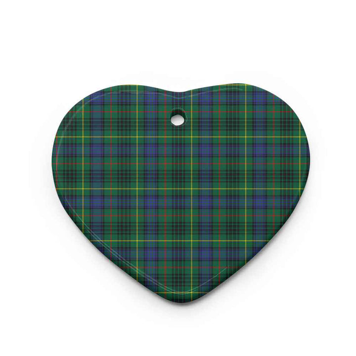 Scottish Stewart Hunting Modern Clan Tartan Ceramic Ornament Heart Shape Tartan Plaid