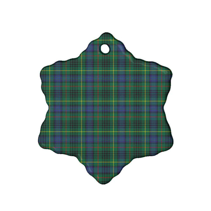 Scottish Stewart Hunting Modern Clan Tartan Ceramic Ornament Snow Flake Shape Tartan Plaid