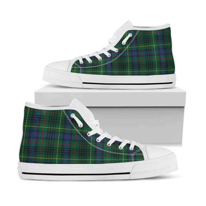 Scottish Stewart Hunting Modern Clan Tartan High Top Shoes White Sole Tartan Plaid