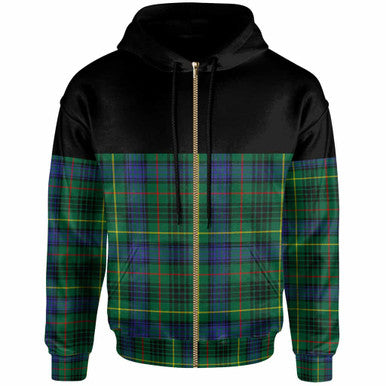 Scottish Stewart Hunting Modern Clan Tartan Hoodie - Horizontal Style Zip Tartan Plaid