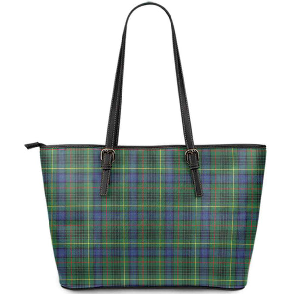 Scottish Stewart Hunting Modern Clan Tartan Leather Tote Tartan Plaid