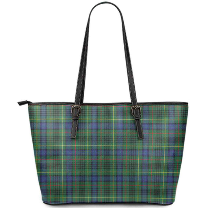 Scottish Stewart Hunting Modern Clan Tartan Leather Tote Tartan Plaid