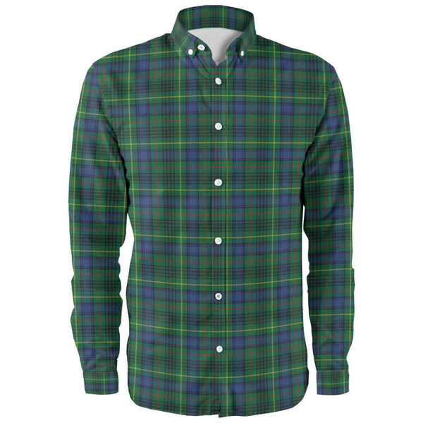Scottish Stewart Hunting Modern Clan Tartan Long Sleeve Shirt Front Side Tartan Plaid