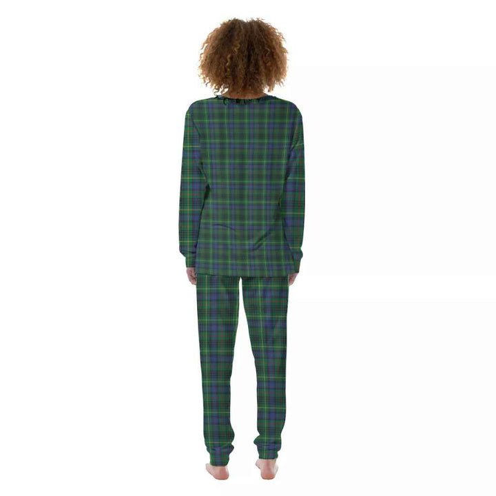 Scottish Stewart Hunting Modern Clan Tartan Pajama Set Women Back Side Tartan Plaid