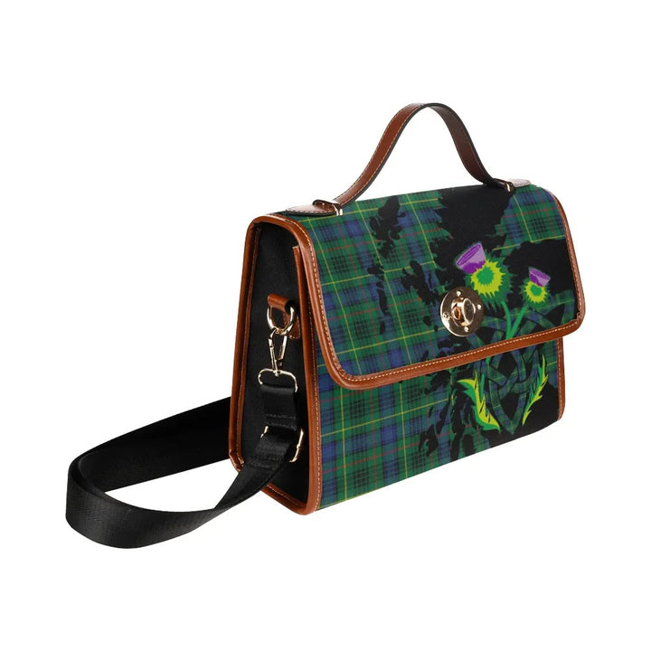 Scottish Stewart Hunting Modern Clan Tartan Waterproof Canvas Bag With Thistle Tartan Plaid 3