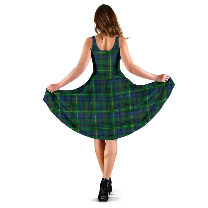 Scottish Stewart Hunting Modern Clan Tartan Women Midi Dress
