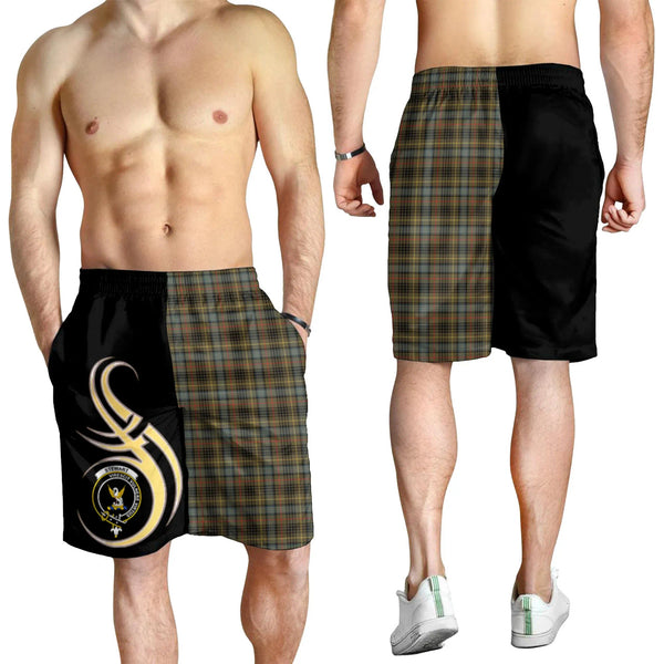 Scottish Stewart Hunting Weathered Clan Crest Tartan Believe in Me Men's Shorts
