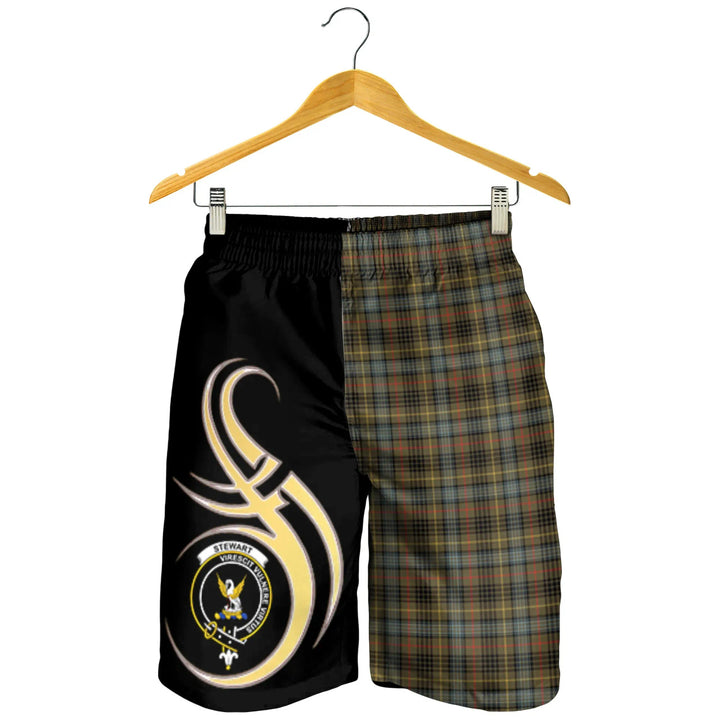 Scottish Stewart Hunting Weathered Clan Crest Tartan Believe in Me Men's Shorts