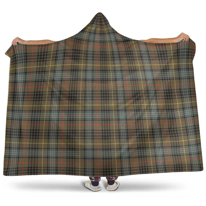 Scottish Stewart Hunting Weathered Clan Tartan Hooded Blanket Tartan Plaid 1
