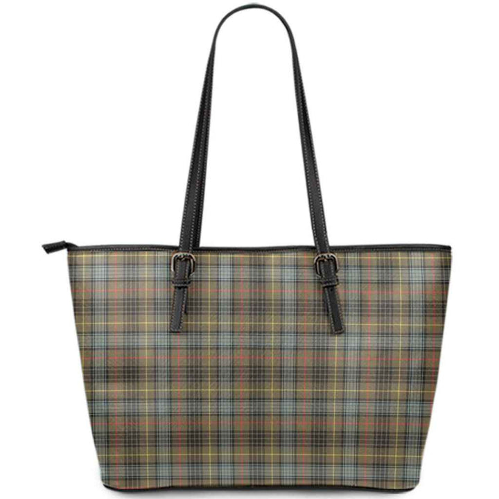 Scottish Stewart Hunting Weathered Clan Tartan Leather Tote Tartan Plaid