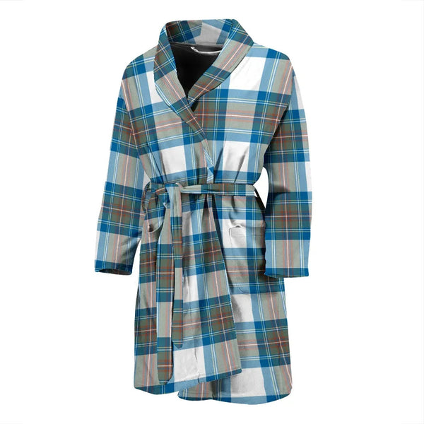 Scottish Stewart Muted Blue Clan Tartan Bathrobe 2