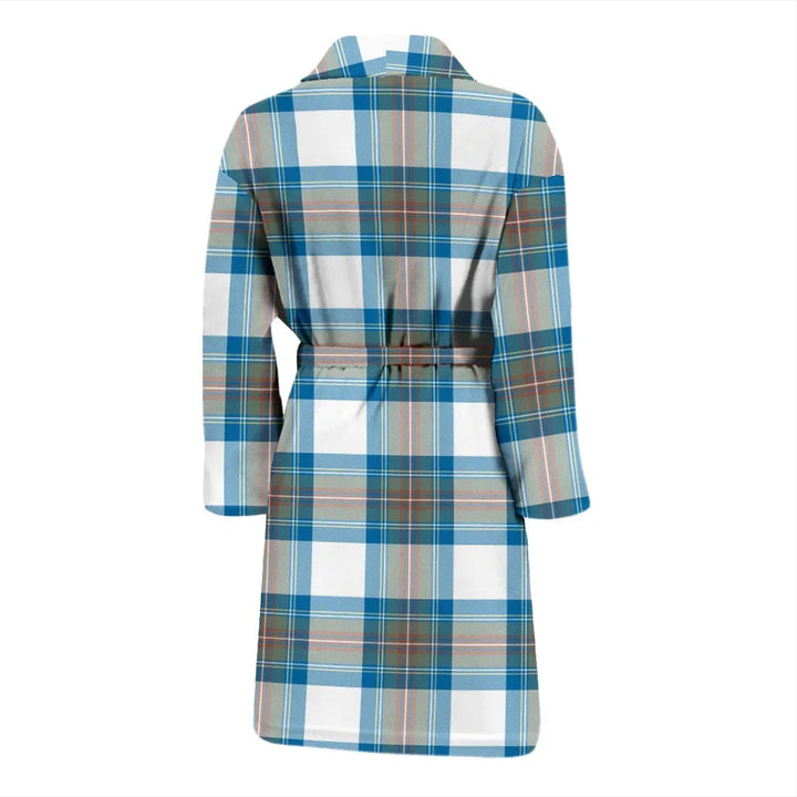 Scottish Stewart Muted Blue Clan Tartan Bathrobe 1