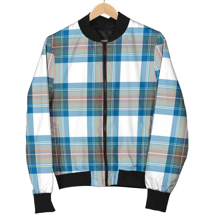 Scottish Stewart Muted Blue Clan Tartan Bomber Jacket Tartan Plaid 1