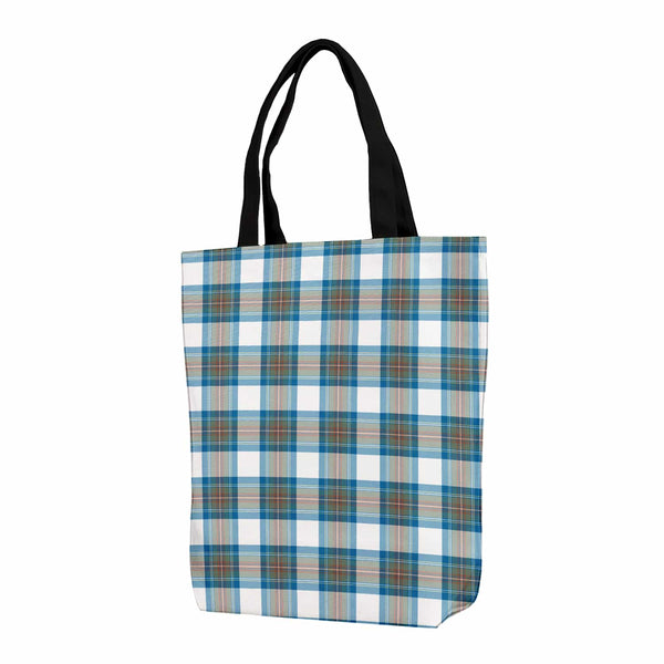 Scottish Stewart Muted Blue Clan Tartan Canvas Bag With Shoulder Strap Tartan Plaid 1