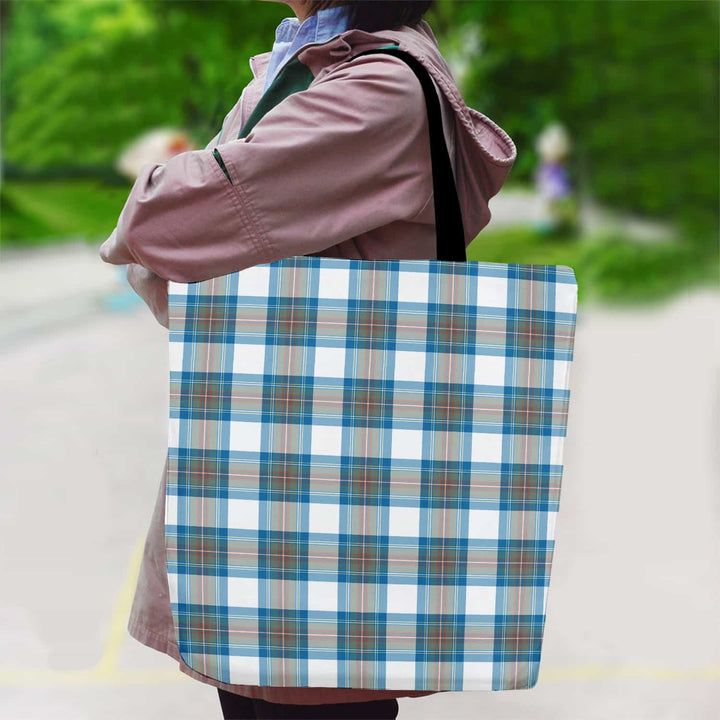 Scottish Stewart Muted Blue Clan Tartan Canvas Bag With Shoulder Strap Tartan Plaid 2