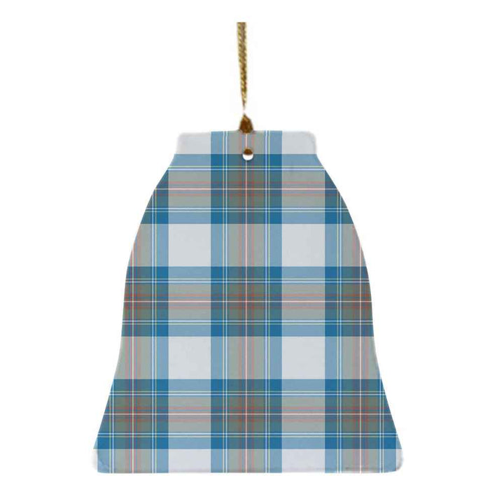 Scottish Stewart Muted Blue Clan Tartan Ceramic Ornament Bell Shape Tartan Plaid
