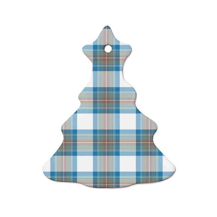 Scottish Stewart Muted Blue Clan Tartan Ceramic Ornament  Tree Shape Tartan Plaid