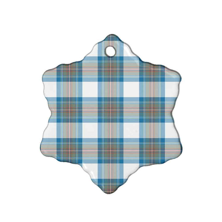 Scottish Stewart Muted Blue Clan Tartan Ceramic Ornament Snow Flake Shape Tartan Plaid