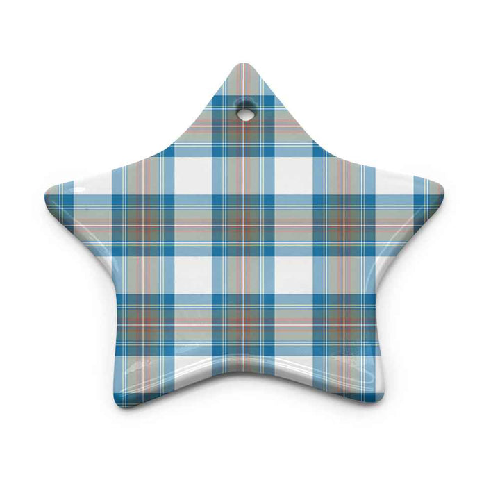 Scottish Stewart Muted Blue Clan Tartan Ceramic Ornament Star Shape Tartan Plaid