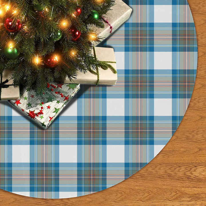 Scottish Stewart Muted Blue Clan Tartan Christmas Tree Skirt No Tassels 2 Tartan Plaid