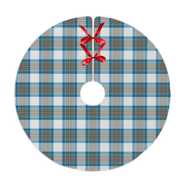 Scottish Stewart Muted Blue Clan Tartan Christmas Tree Skirt No Tassels 1 Tartan Plaid