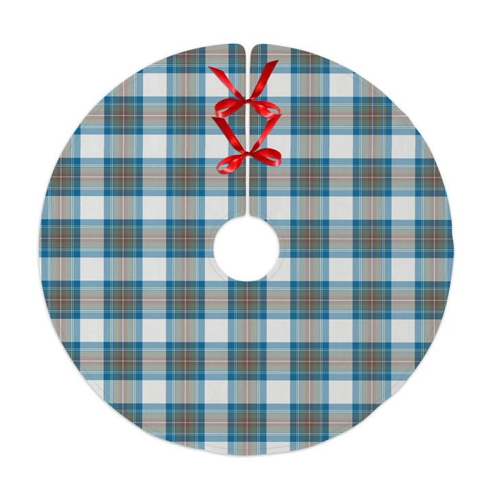 Scottish Stewart Muted Blue Clan Tartan Christmas Tree Skirt No Tassels 1 Tartan Plaid
