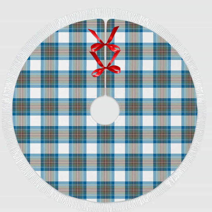 Scottish Stewart Muted Blue Clan Tartan Christmas Tree Skirt Tassels 1 Tartan Plaid