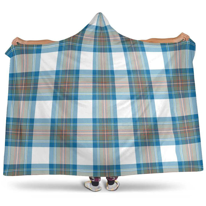 Scottish Stewart Muted Blue Clan Tartan Hooded Blanket Tartan Plaid 1