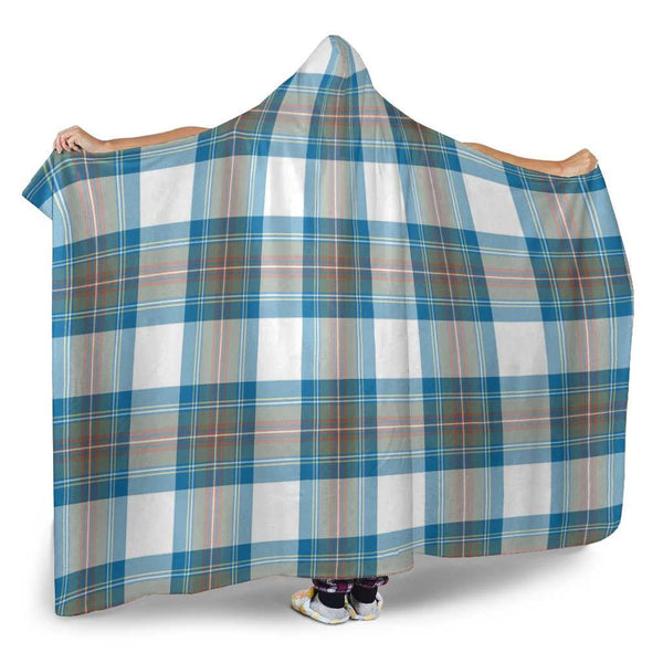 Scottish Stewart Muted Blue Clan Tartan Hooded Blanket Tartan Plaid 2