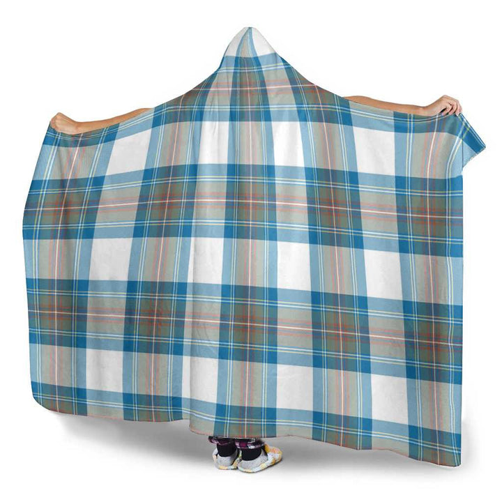Scottish Stewart Muted Blue Clan Tartan Hooded Blanket Tartan Plaid 3