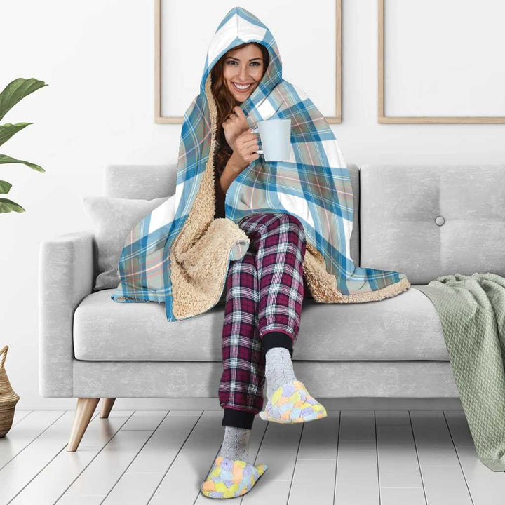 Scottish Stewart Muted Blue Clan Tartan Hooded Blanket Tartan Plaid 5