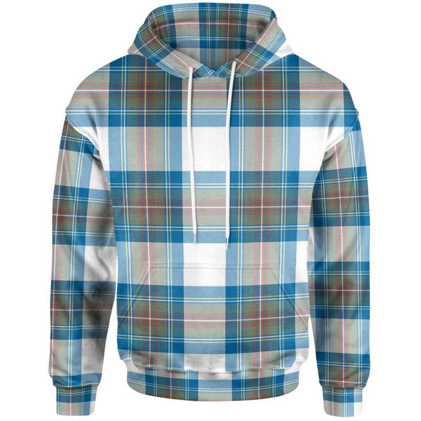 Scottish Stewart Muted Blue Clan Tartan Hoodie Front Side Tartan Plaid
