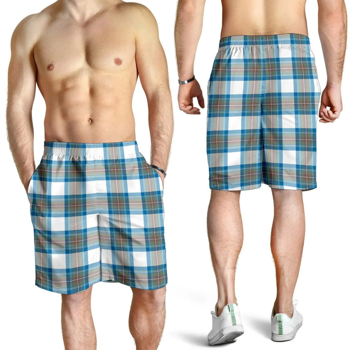 Scottish Stewart Muted Blue Clan Tartan Men's Shorts