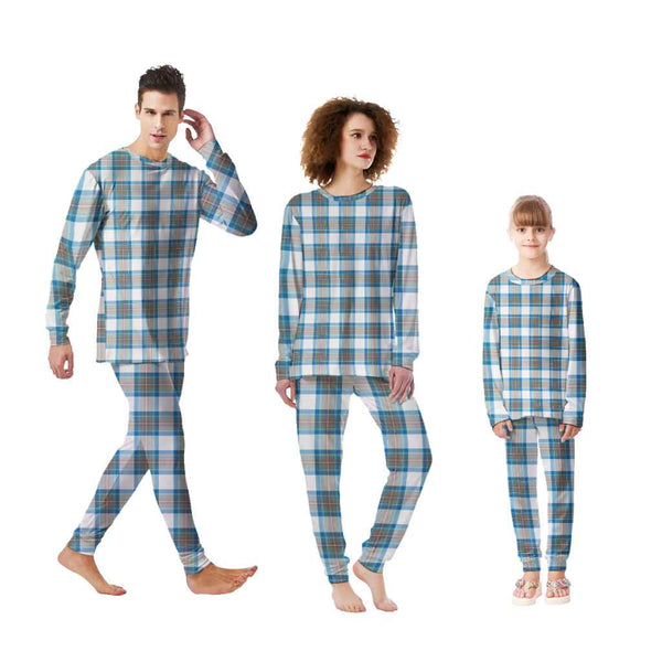 Scottish Stewart Muted Blue Clan Tartan Pajama Set Tartan Plaid