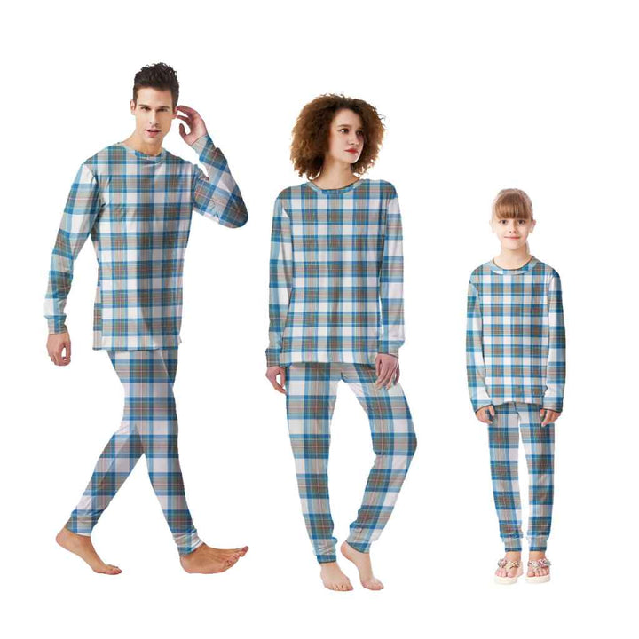 Scottish Stewart Muted Blue Clan Tartan Pajama Set Tartan Plaid