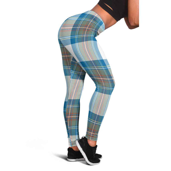 Scottish Stewart Muted Blue Clan Tartan Women Leggings Tartan Plaid 1