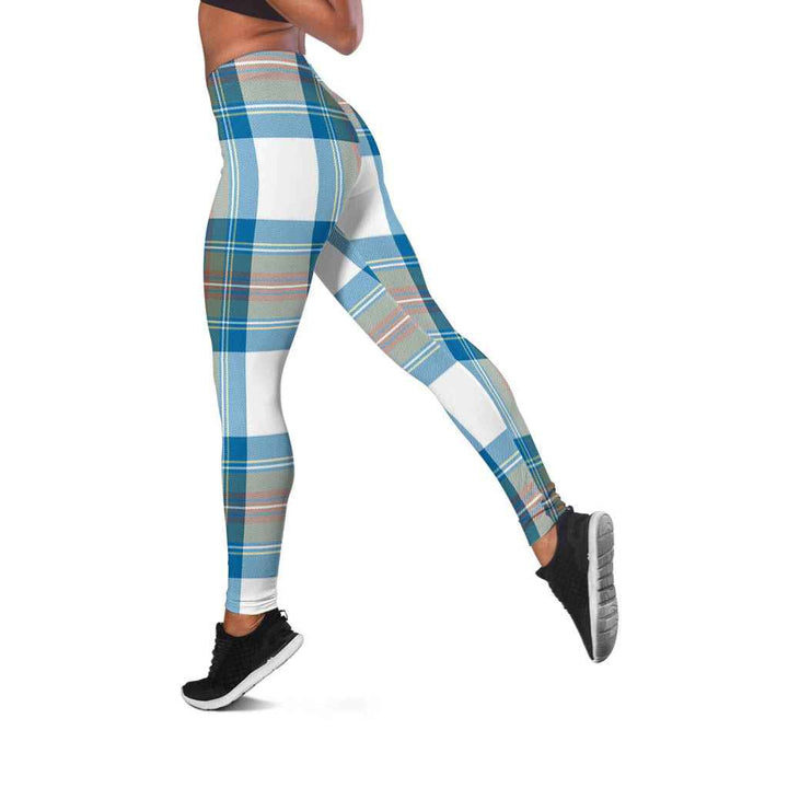 Scottish Stewart Muted Blue Clan Tartan Women Leggings Tartan Plaid 2