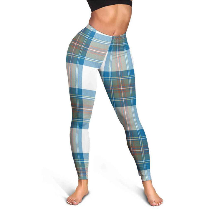 Scottish Stewart Muted Blue Clan Tartan Women Leggings Tartan Plaid 3