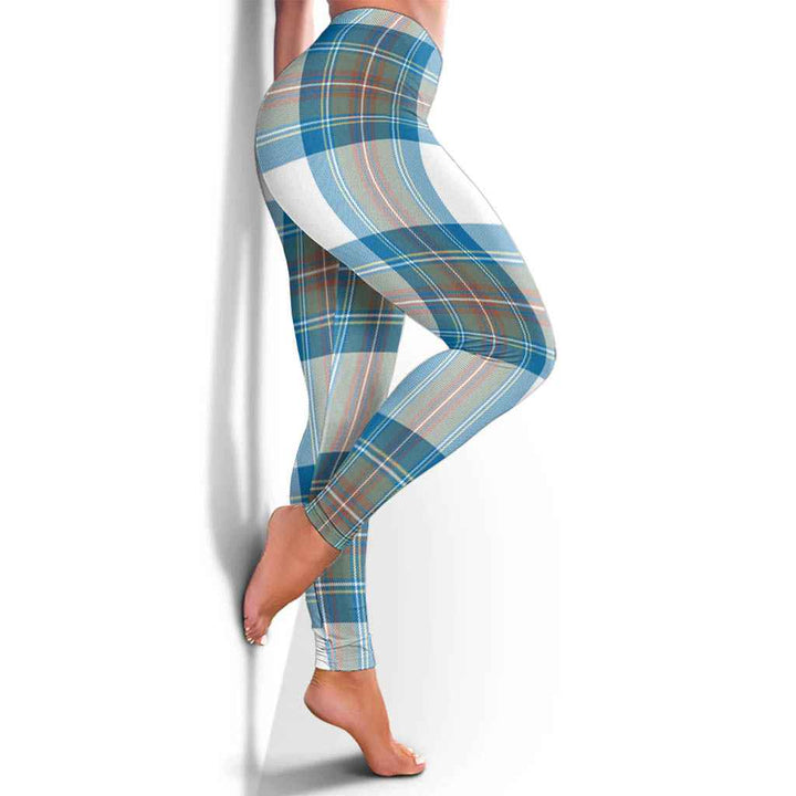 Scottish Stewart Muted Blue Clan Tartan Women Leggings Tartan Plaid 4