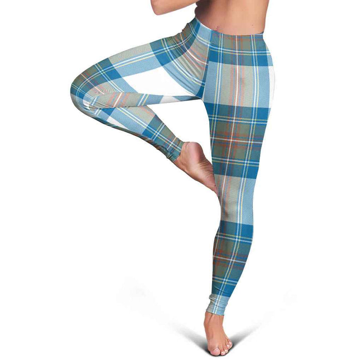 Scottish Stewart Muted Blue Clan Tartan Women Leggings Tartan Plaid 5