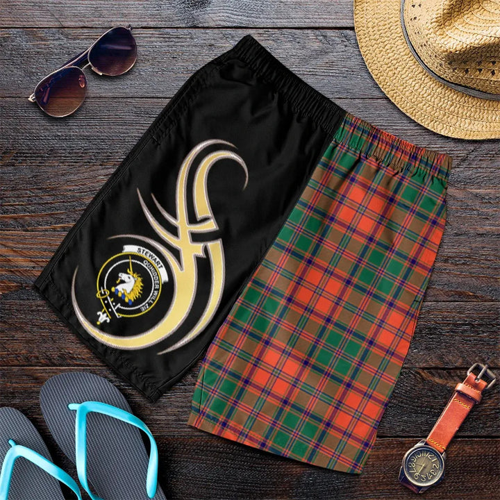 Scottish Stewart of Appin Ancient Clan Crest Tartan Believe in Me Men's Shorts