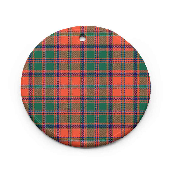Scottish Stewart of Appin Ancient Clan Tartan Ceramic Ornament Circle Shape Tartan Plaid