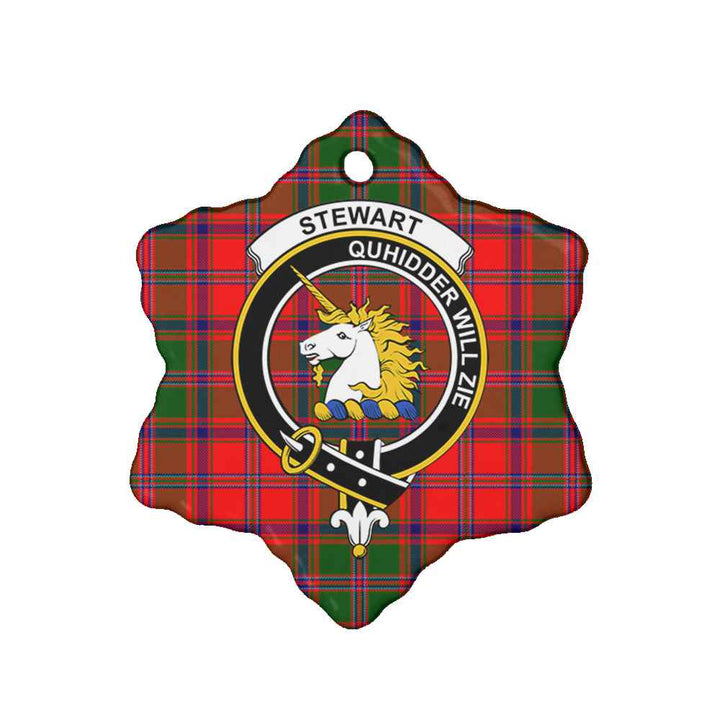 Scottish Stewart (of Appin) Clan Crest Tartan Ceramic Ornament Snow Flake Shape Tartan Plaid