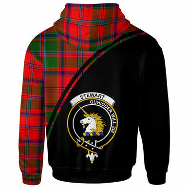 Scottish Stewart (of Appin) Clan Crest Tartan Curve Hoodie Back Side Tartan Plaid