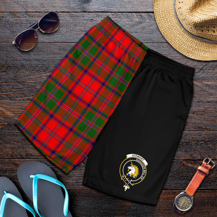Scottish Stewart of Appin Clan Crest Tartan Half of Me Men's Shorts