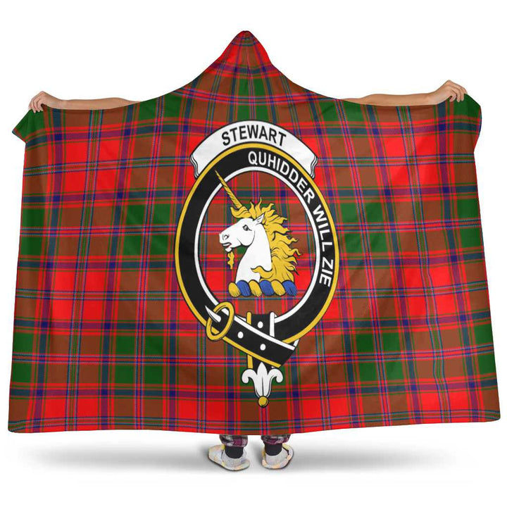 Scottish Stewart (of Appin) Clan Crest Tartan Hooded Blanket Tartan Plaid 1
