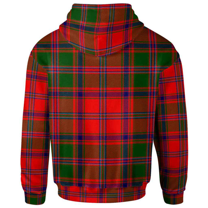 Scottish Stewart (of Appin) Clan Crest Tartan Hoodie Back Side Tartan Plaid